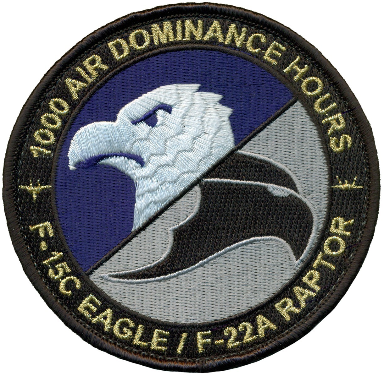 USAF F-15C EAGLE / F-22A RAPTOR 1000 AIR DOMINANCE HOURS PATCH