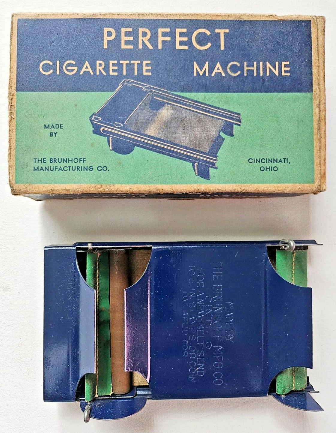 The Brunhoff Manufacturing Co Perfect Cigarette Machine Vintage