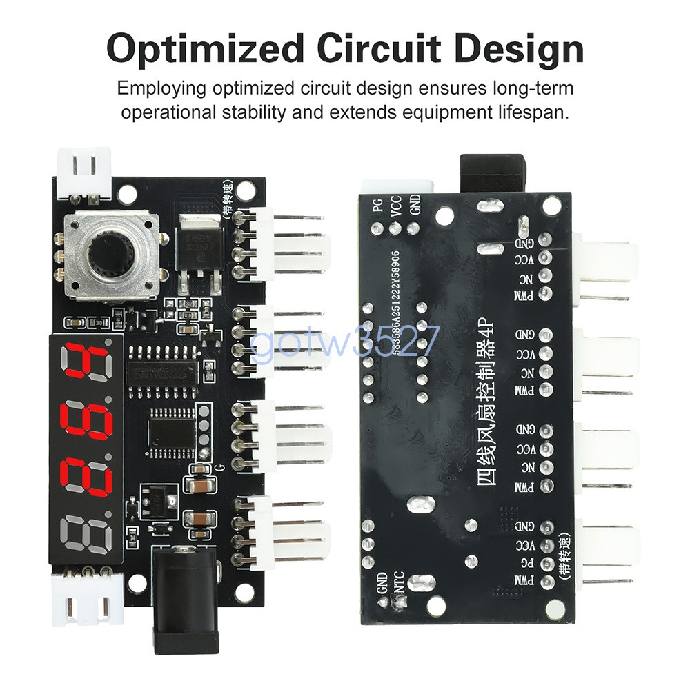 DC5-24V 5A Digital PWM Speed Motor Controller Temperature Control+10K NTC Sensor