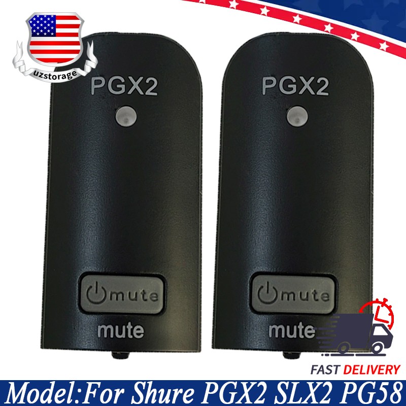 2PCS For Shure PGX2 SLX2 PG58 Handheld 46x23mm Black Display Bezel With Button