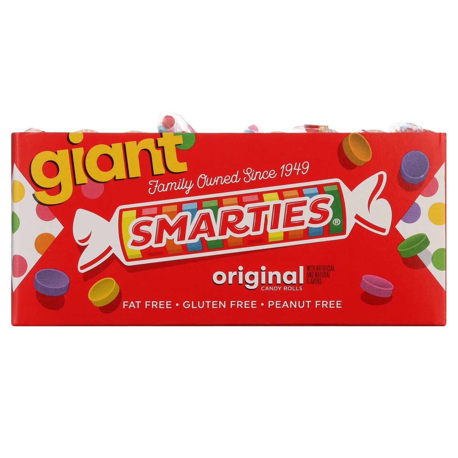 Smarties Candy Rolls, Giant, 36 Count Allergen Free
