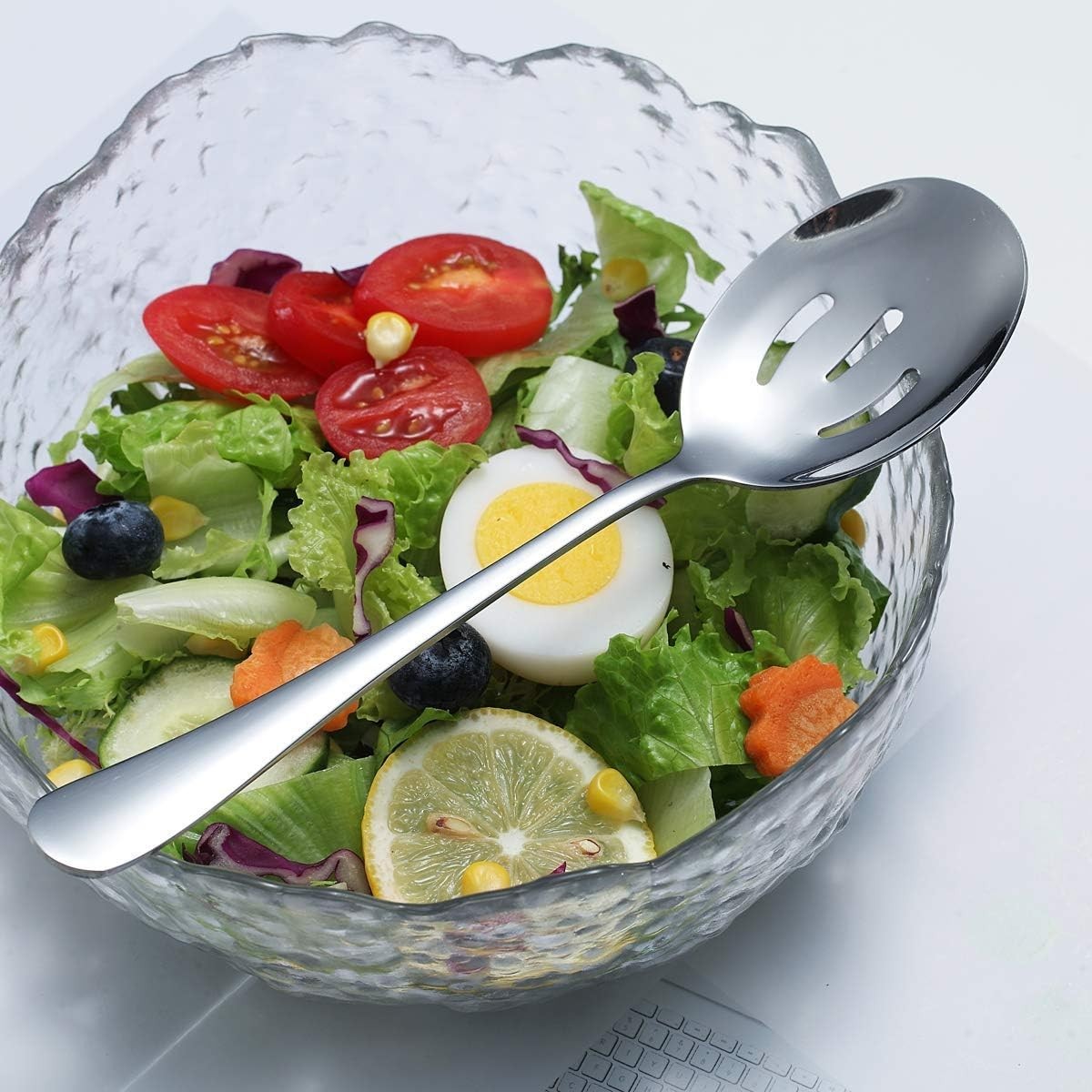 High-Quality 4-Piece Stainless Steel Serving Set - 2 Slotted & 2 Solid Spoons