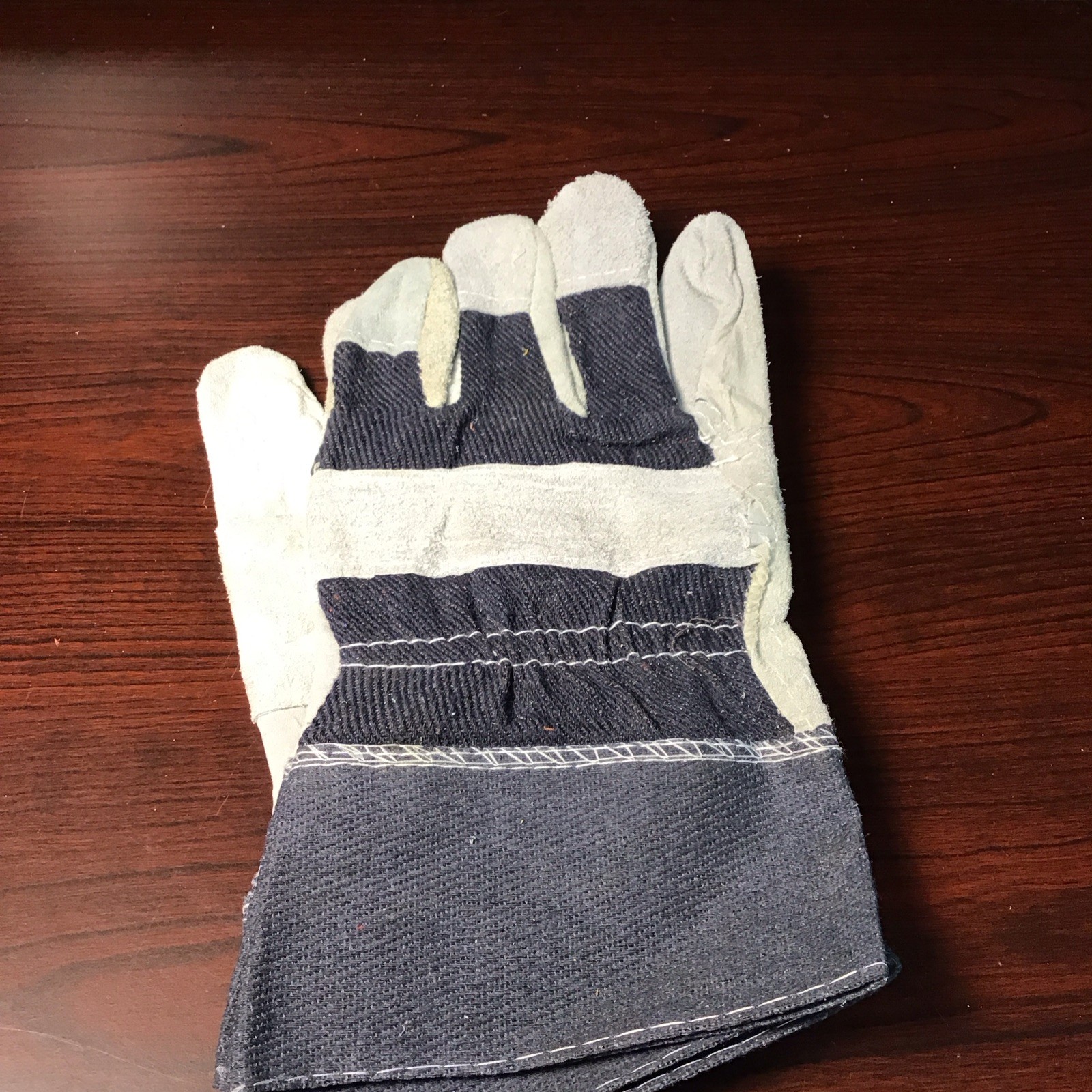 Two Tone Leather Safety Gloves Size-XL