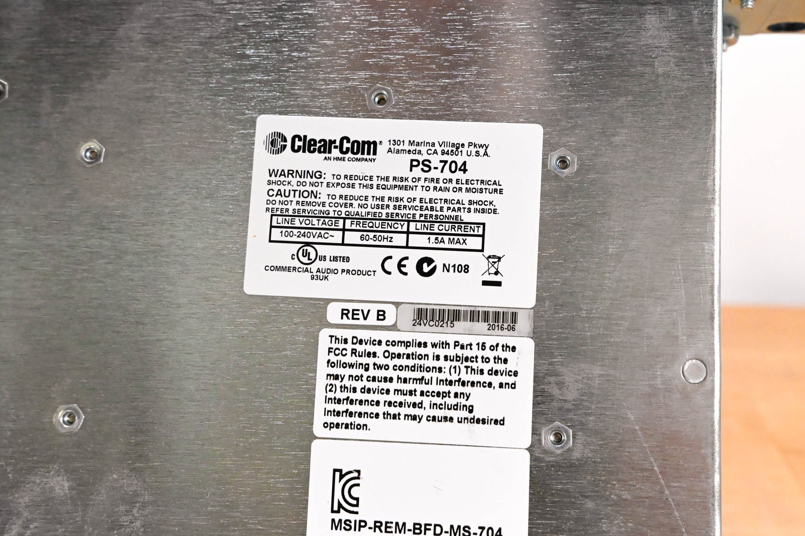 Clear-Com Encore PS-704 4-Channel Intercom Power Supply CG01QKM