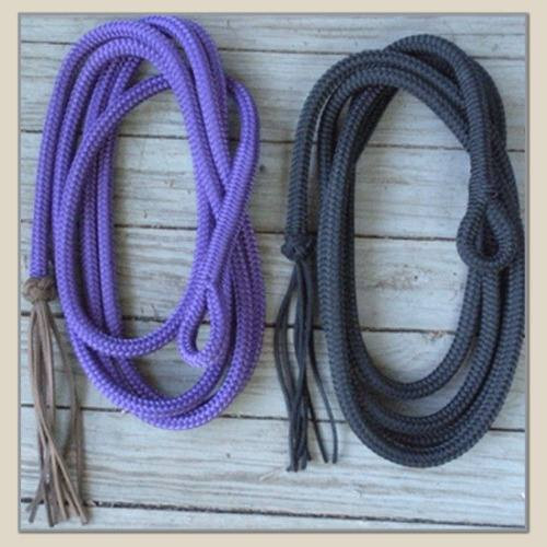 14 FT. Natural Horse Training Lead Rope 1/2" yacht rope~~BLACK - snap-less