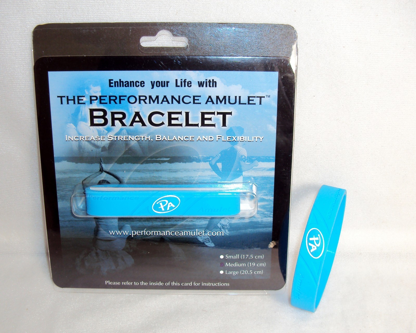 Performance Amulet Bracelet ~ Increase Strength, Endurance, Balance SMALL/Blue