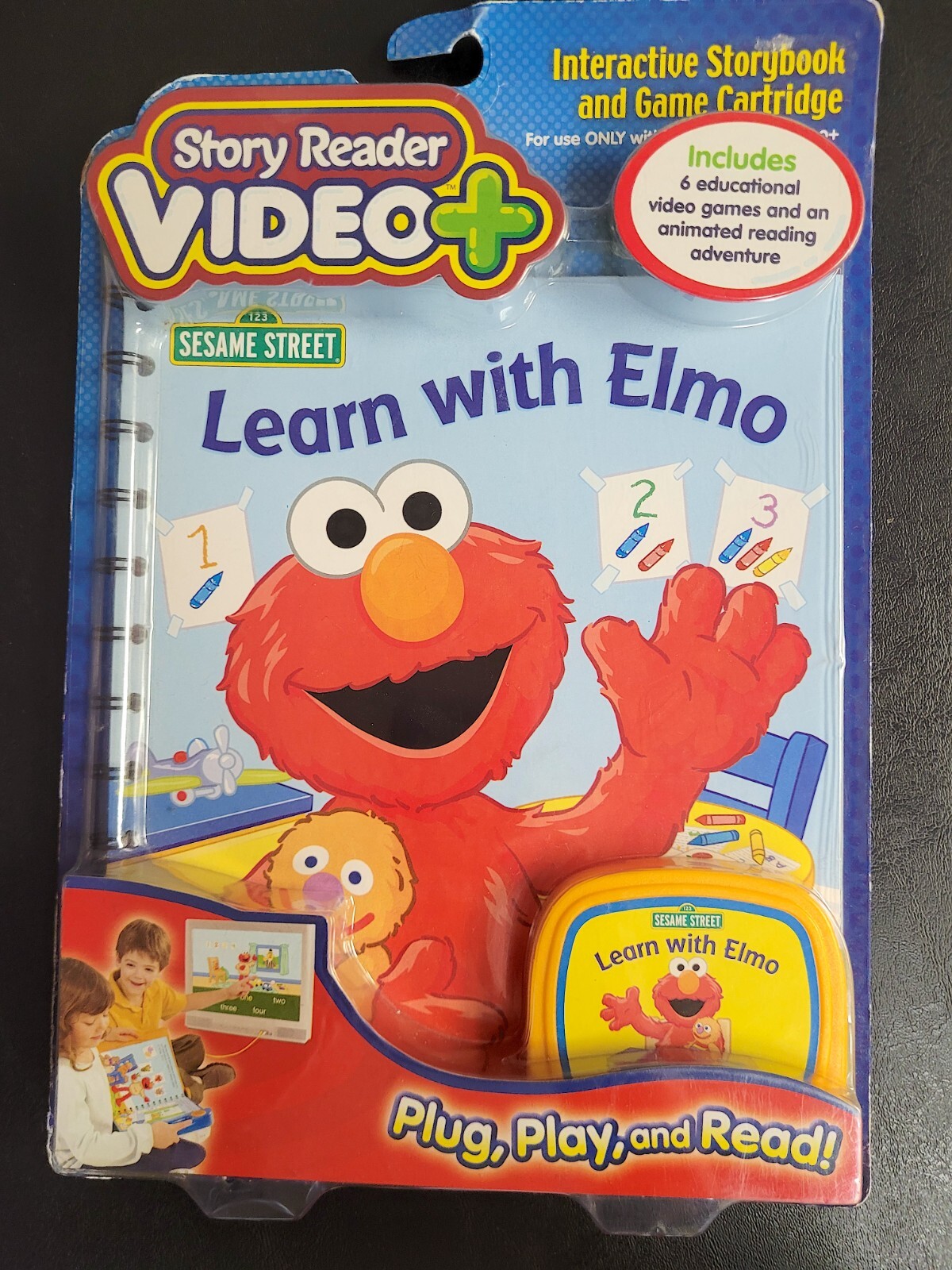 STORY READER  Sesame Street Learn with Elmo Book & Game Cartridge NEW