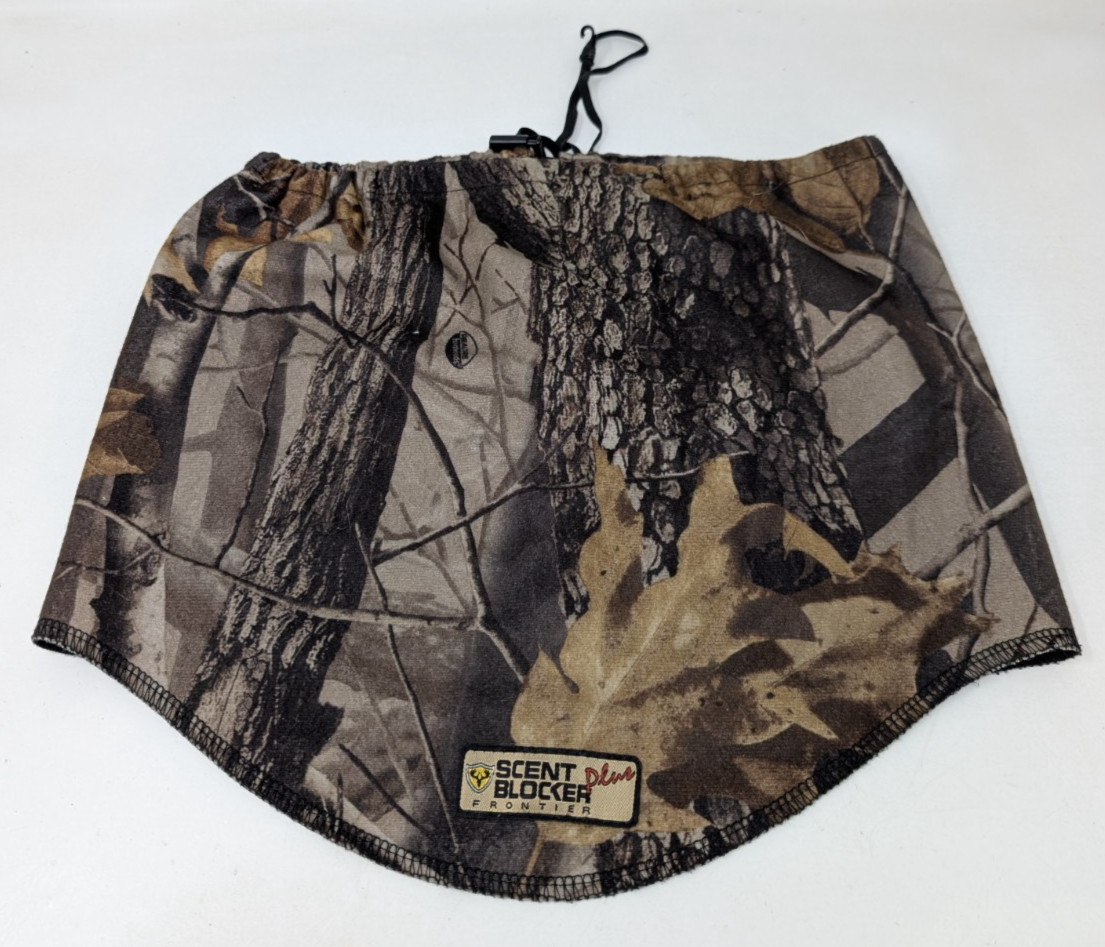 Scent Blocker Plus Frontier RealTree Hardwoods Camo 3/4 Face Mask Hunting VTG
