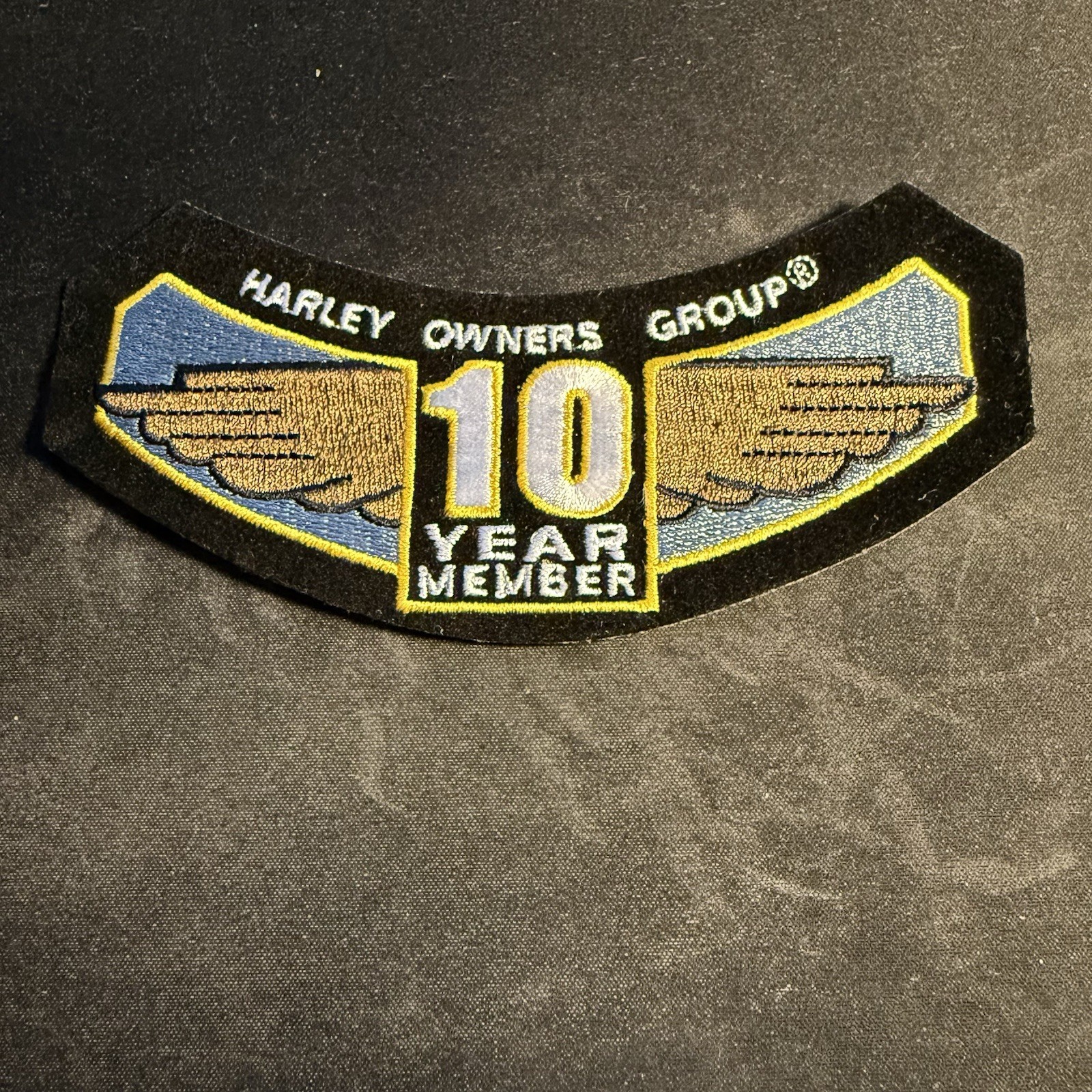 Harley-Davidson Owners Group HOG 10 Year Member Rocker Patch Vest Jacket