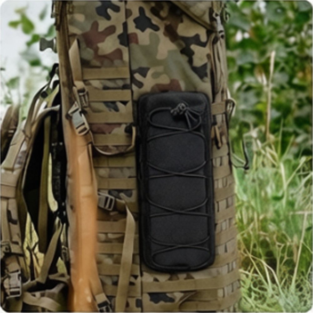 Tactical Molle Water Bottle Bag Holder with Drawstring Open Top and Mesh Bottom
