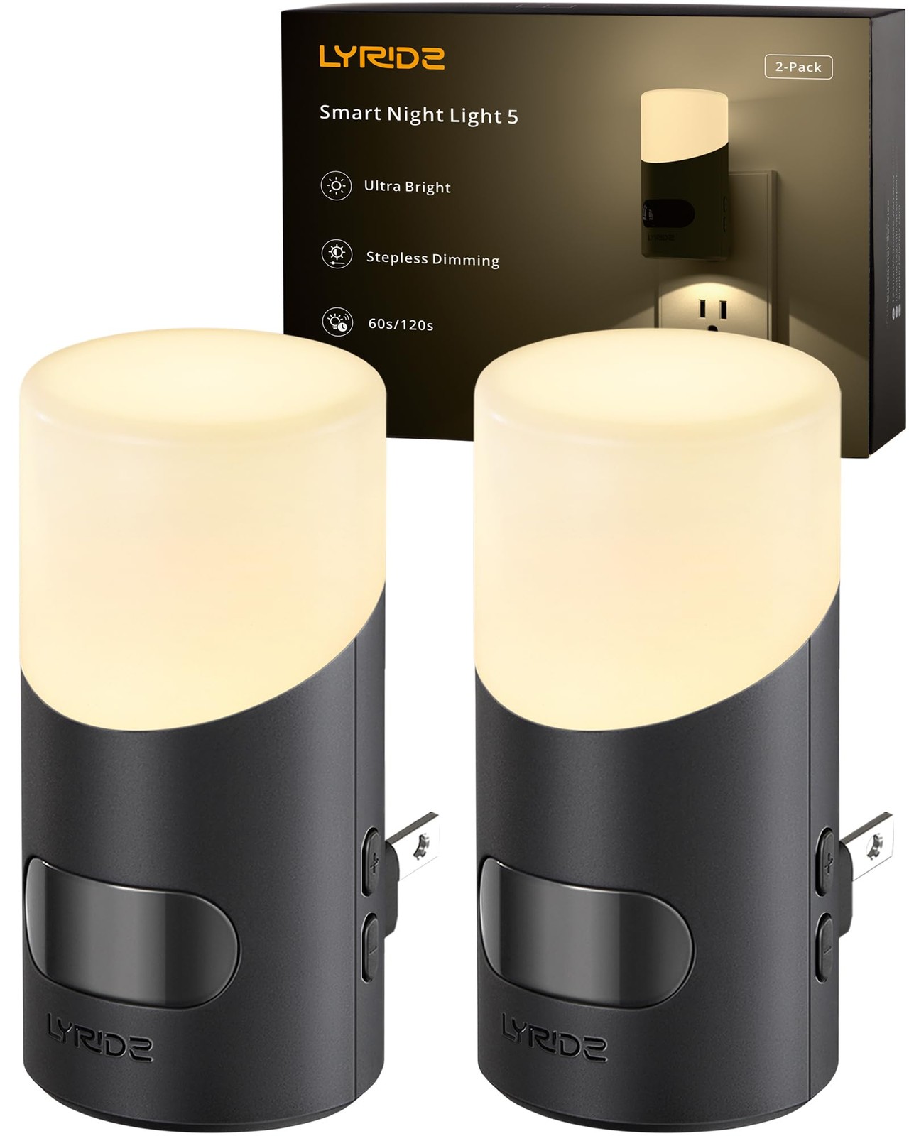 Lyridz LED Night Lights Plug into Wall with Motion Sensor, 1-150LM Dimmable P...