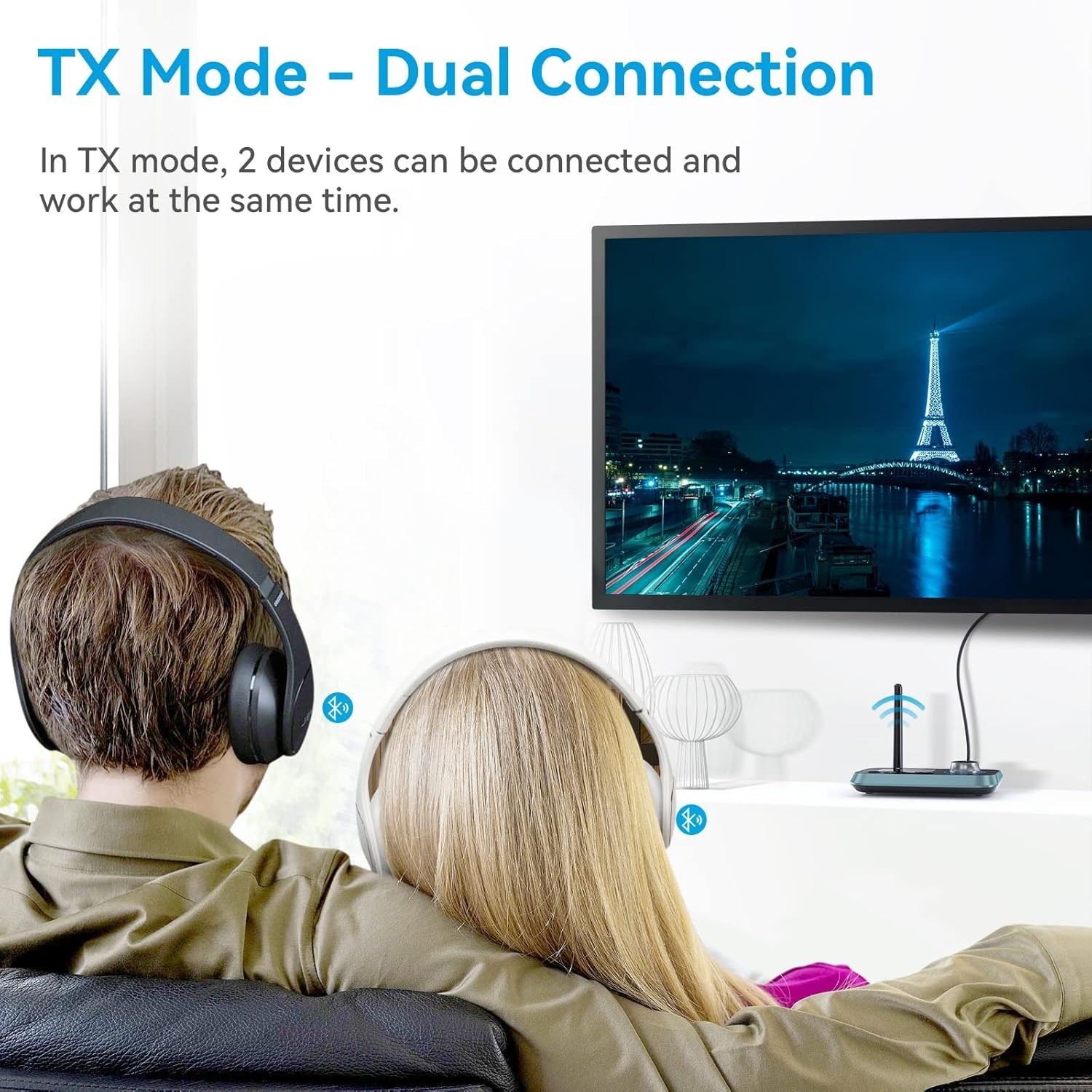SOOMFON Bluetooth Transmitter for TV 3-in-1 Bluetooth 5.0 Transmitter Receiver