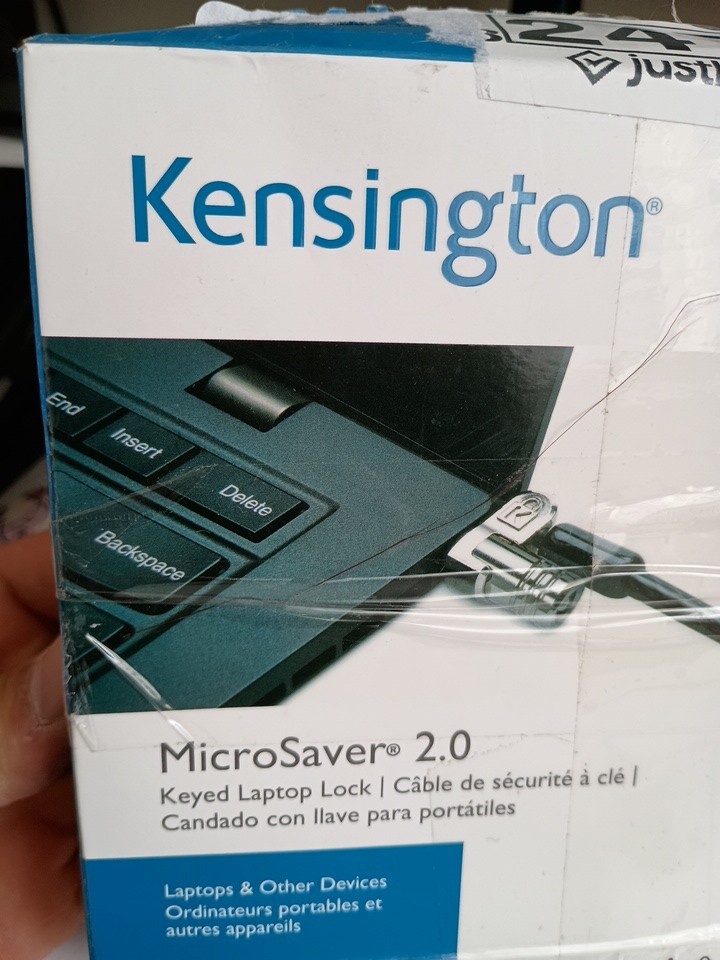 Kensington Microsaver 2.0 Carbon Steel Cable Keyed Laptop Lock K65035AM - Black