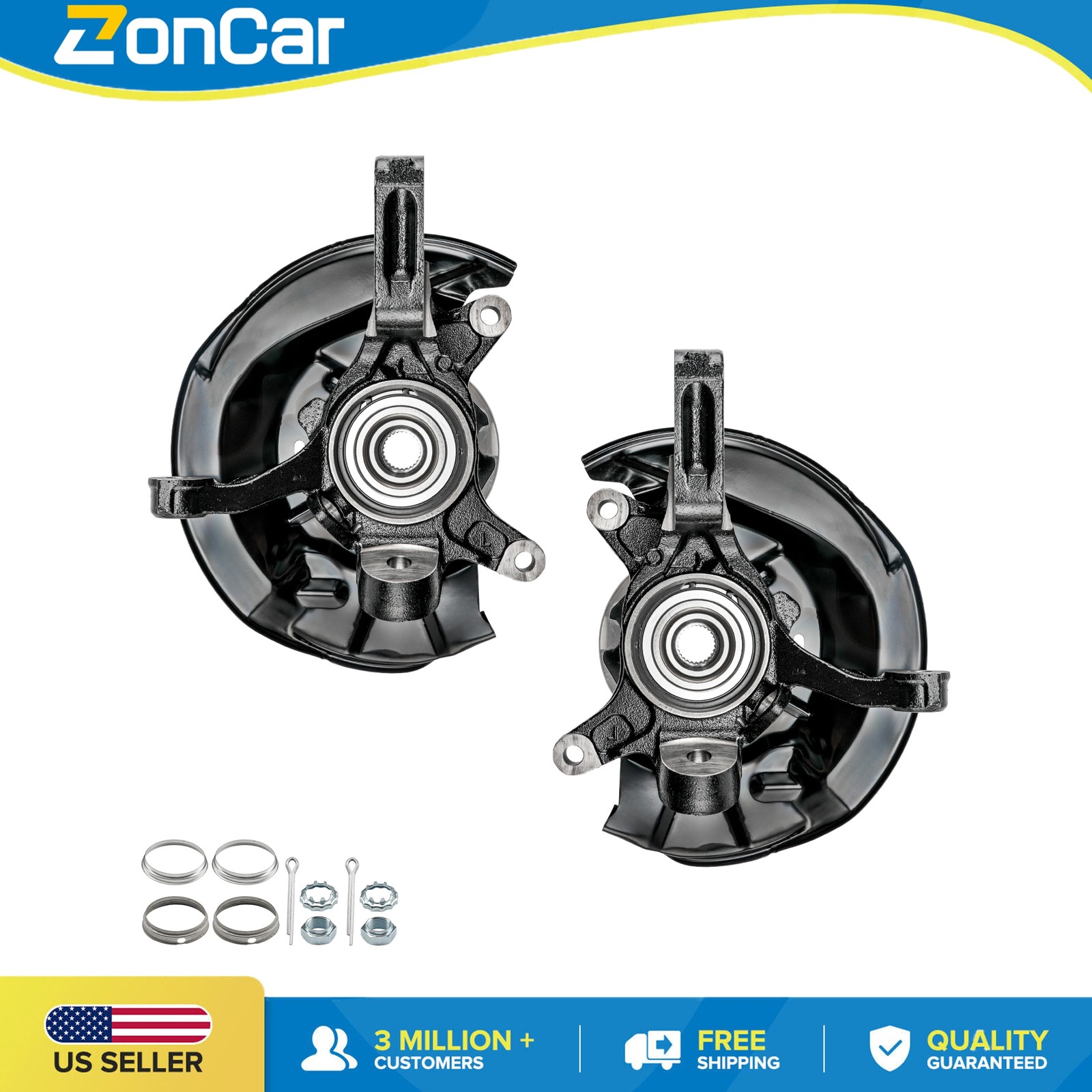 Pair Front Steering Knuckle Wheel Hub Bearing Fits 1997-2001 Toyota Camry 2.2L