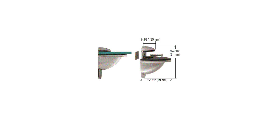 CRL DL661BN Brushed Nickel Heavy-Duty Adjustable Shelf Bracket