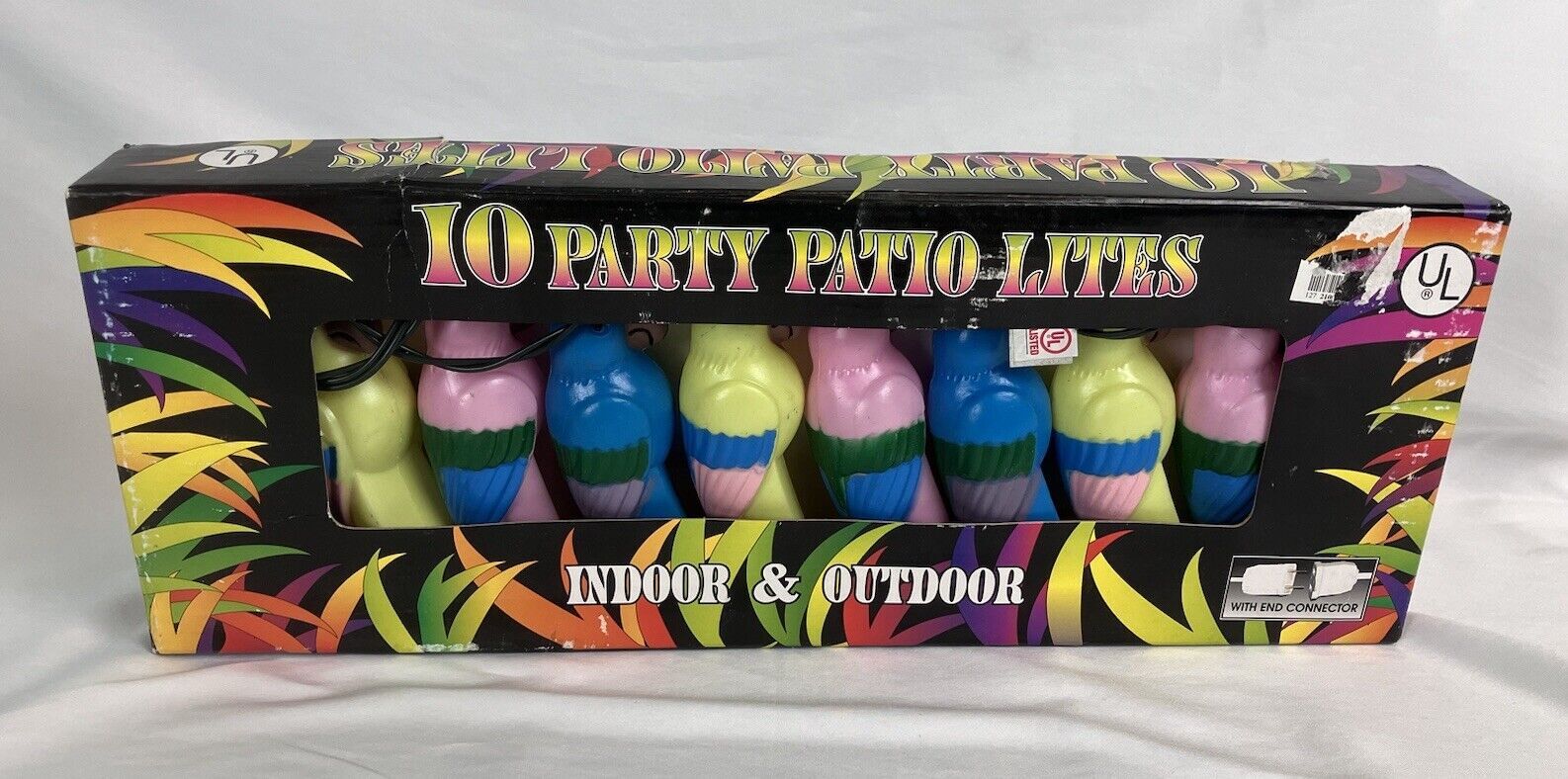 Parrot Party Patio Lights Indoor Outdoor Set Of 10 Colorful Tiki Bar New