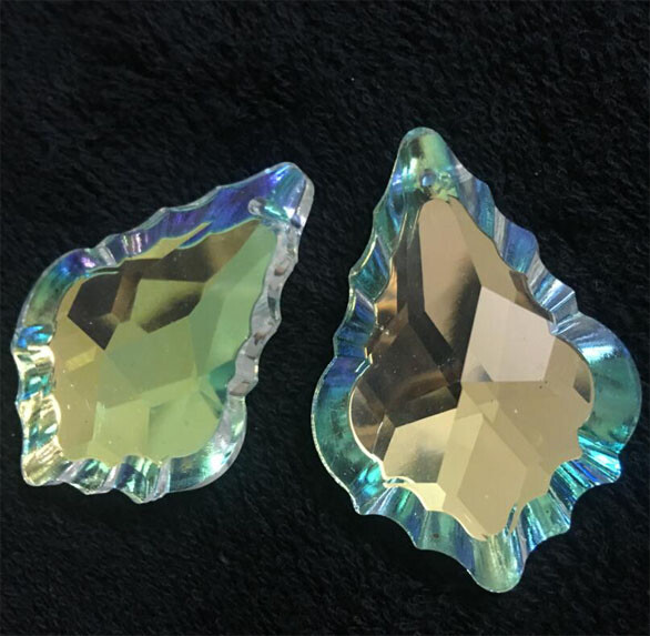 12Pcs 50MM Maple Leaf AB Color Glass Crystal Prisms Chandelier Pendant Lamp Part
