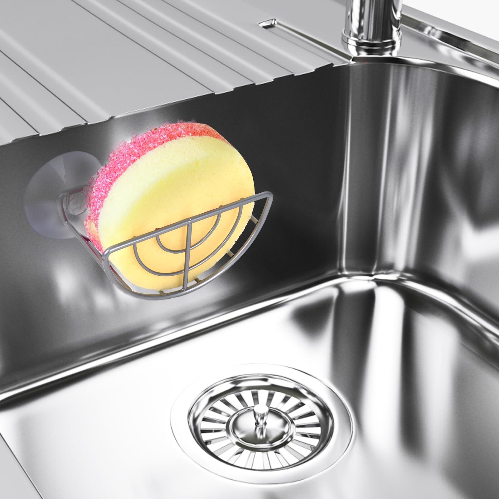 Kitchen Sink Suction Holder Suction Cup Sponge Holder Sponge Caddy - Suction ...