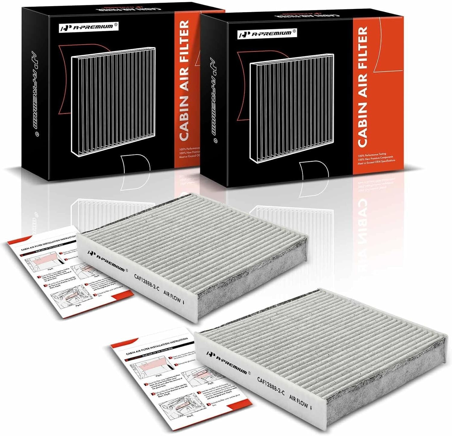 2-PC Cabin Air Filter with Activated Carbon Compatible with Land Rover