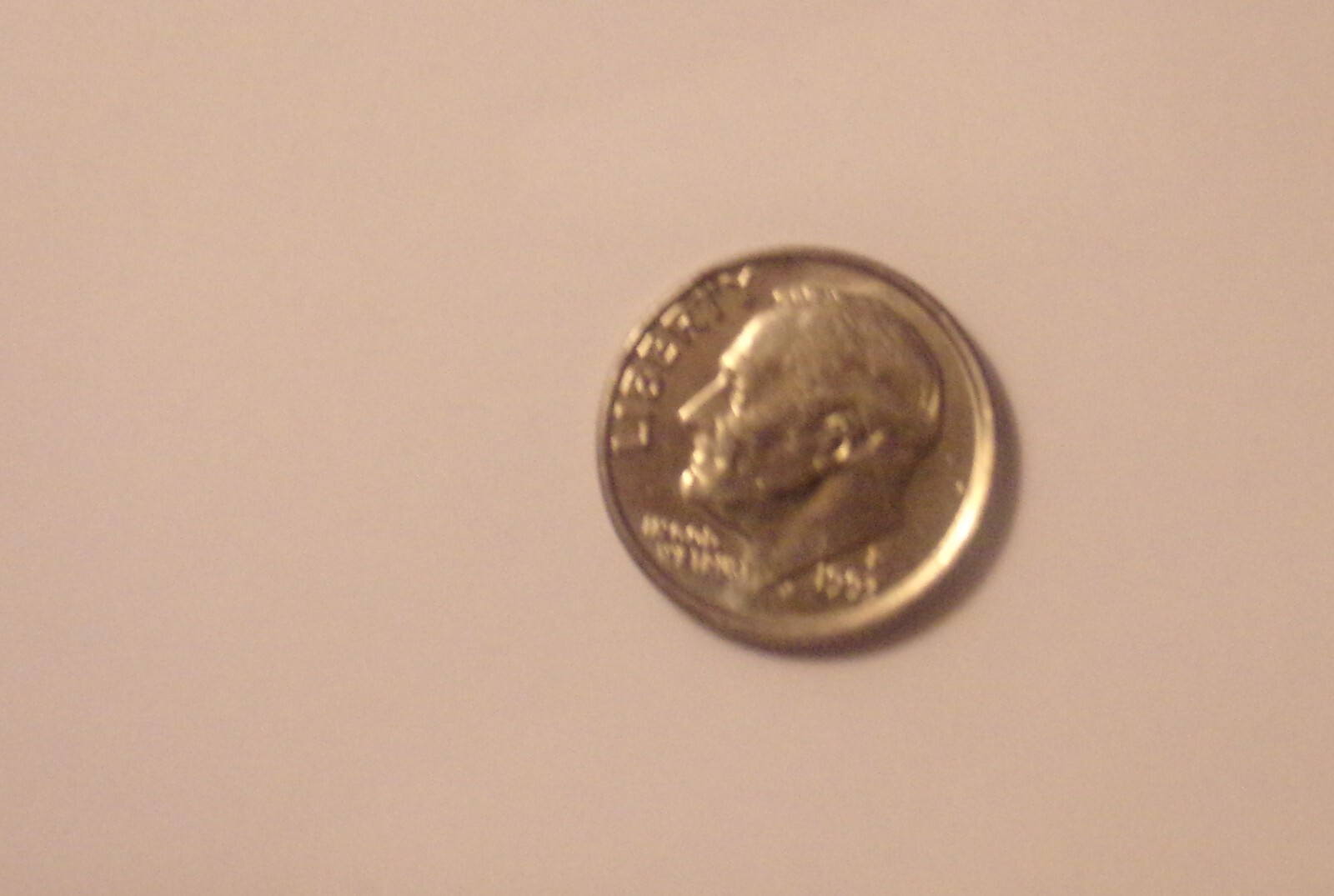 1993-P ROOSEVELT DIME WITH ERRORS MISSING S ON REVERSE AND DOUBLING R ON REVER