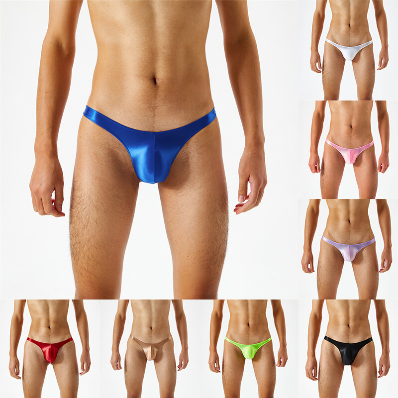 Men Sexy Briefs G-string Solid Underpants Panties Low Underwear Rise Thongs