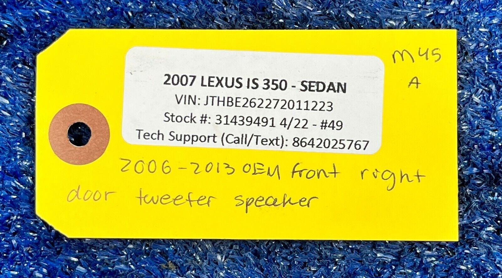 🚗 2006 - 2013 LEXUS IS 350 OEM FRONT RIGHT RH DOOR TWEETER SPEAKER