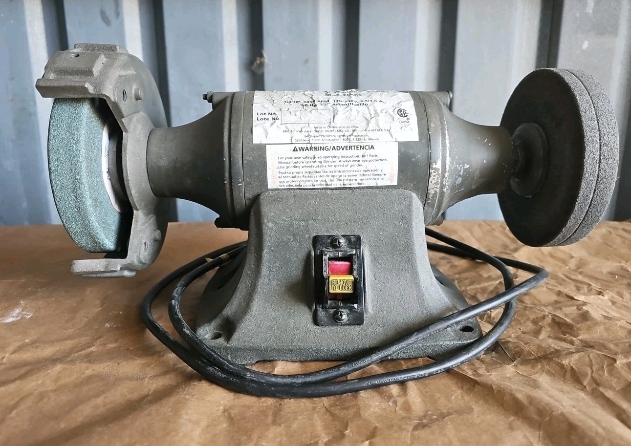 Dayton 6" Grinder Model:2LKR5 1/4 HP, 3450 RPM, 120/240 v