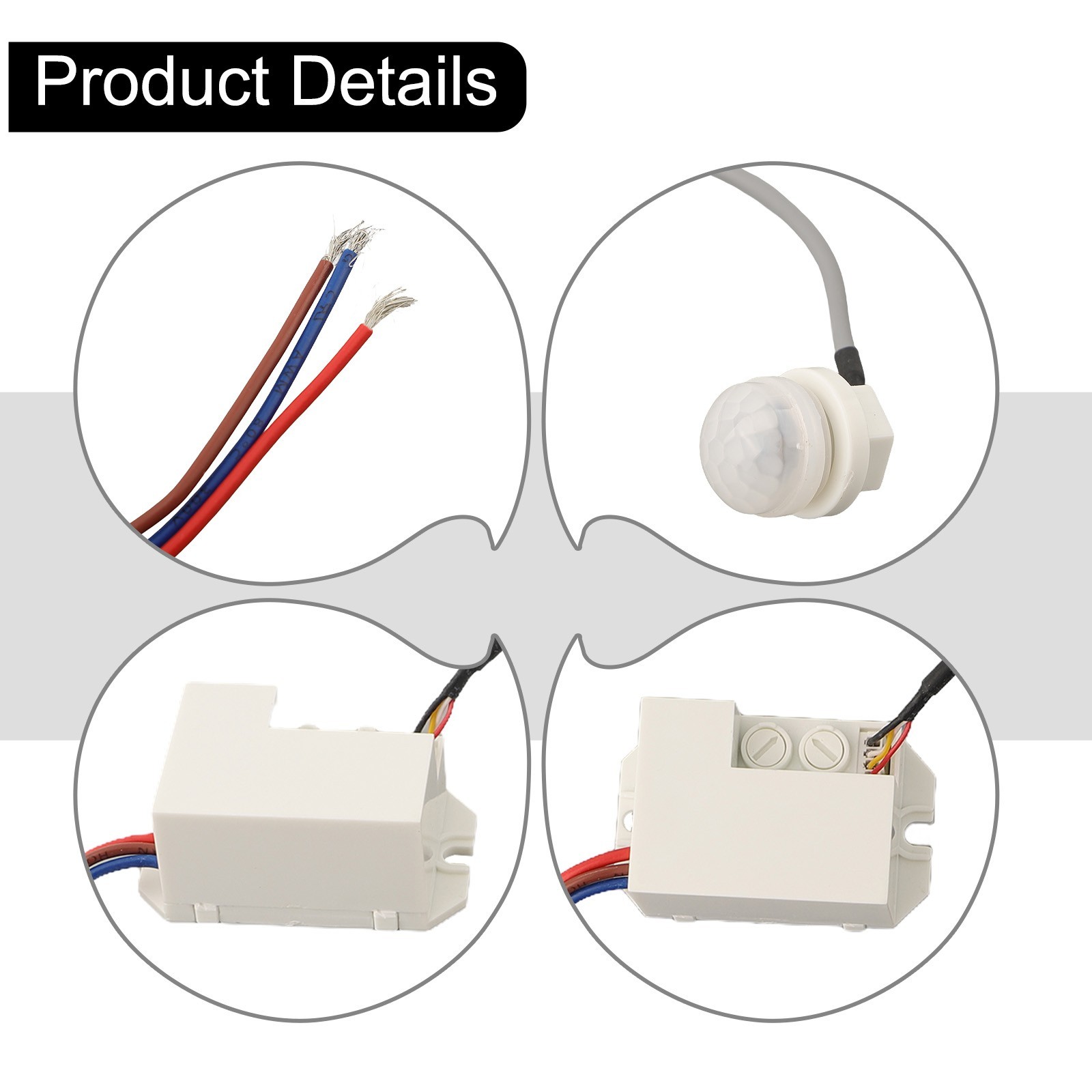 Reliable Electric Relay Body Motion Sensor for Lamp Control Easy Installation