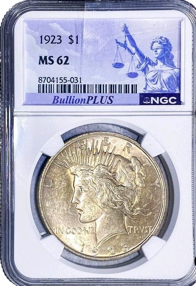 1923 D Peace Dollar NGC MS 62 Collectible Silver Coin