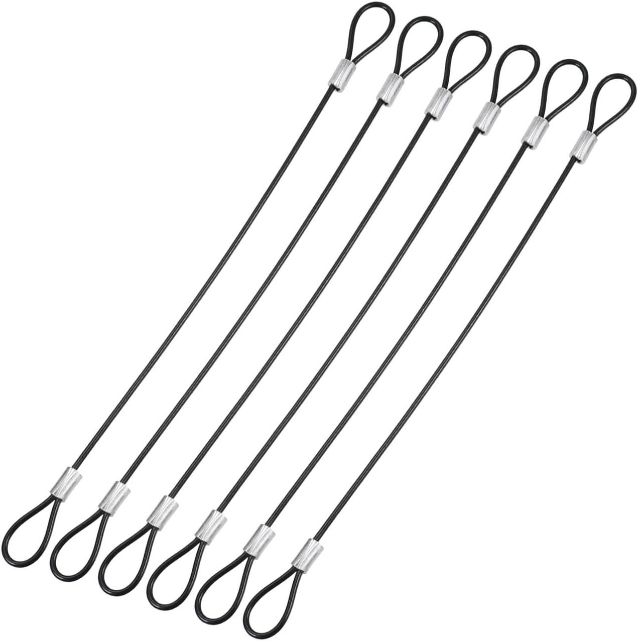 6 Pack Stainless Steel Safety Cable Locks, Heavy Duty Wire Rope Security