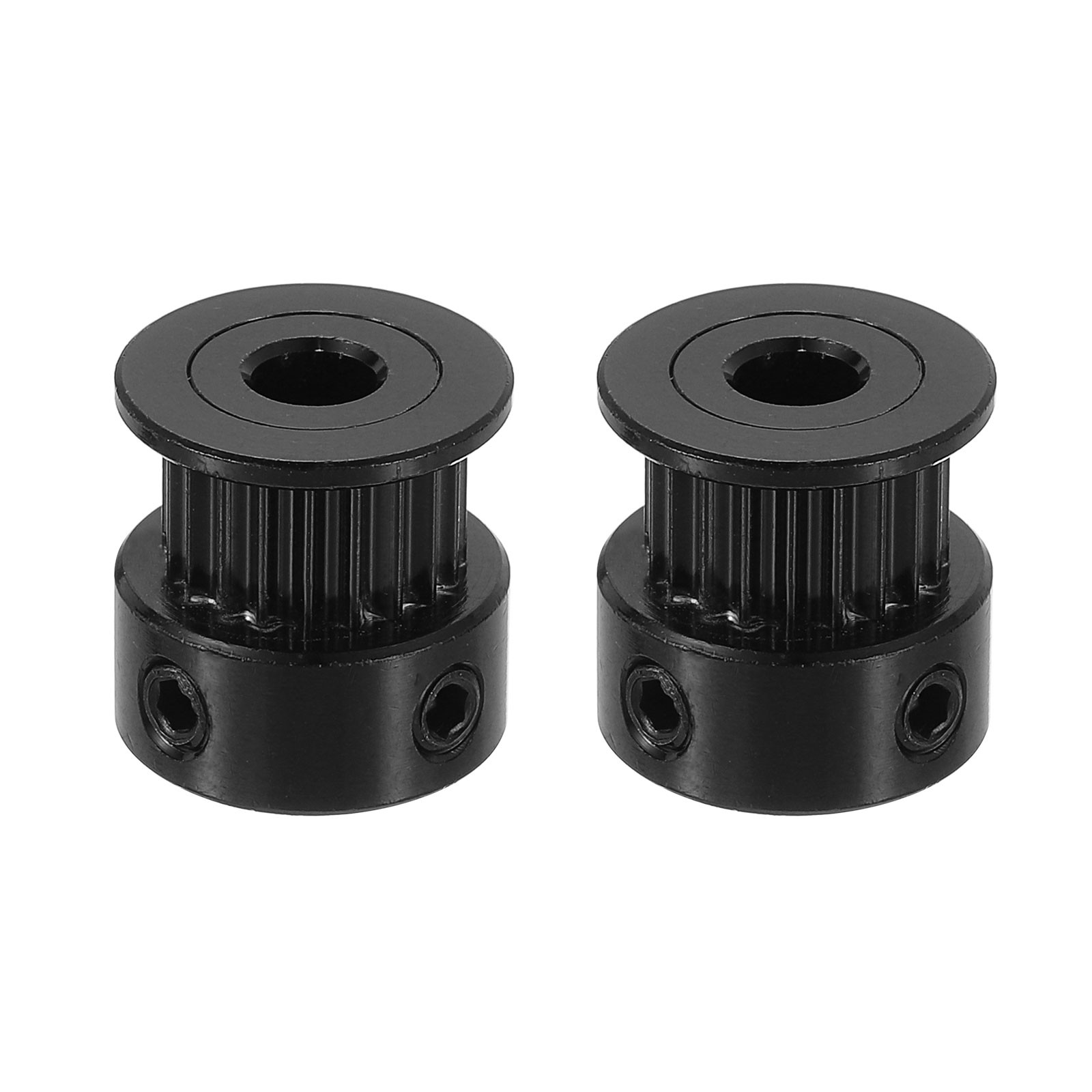 2 Pcs Aluminum 20T Teeth 5mm Bore 6mm Width Idler Pulley, Black