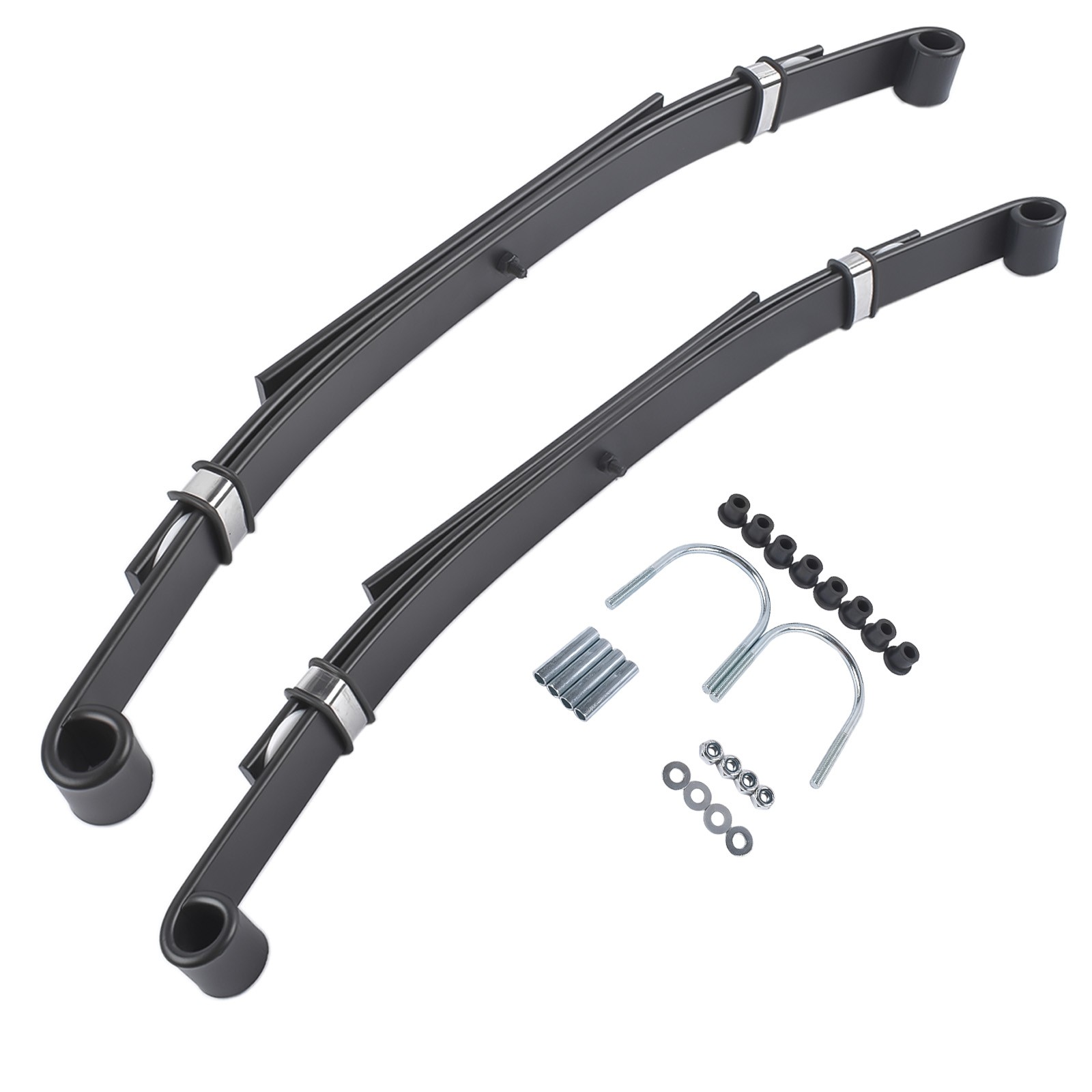 Golf Cart Heavy Duty 3-Leaf Rear Spring Kit Steel for Club Car DS 1982-Up Black