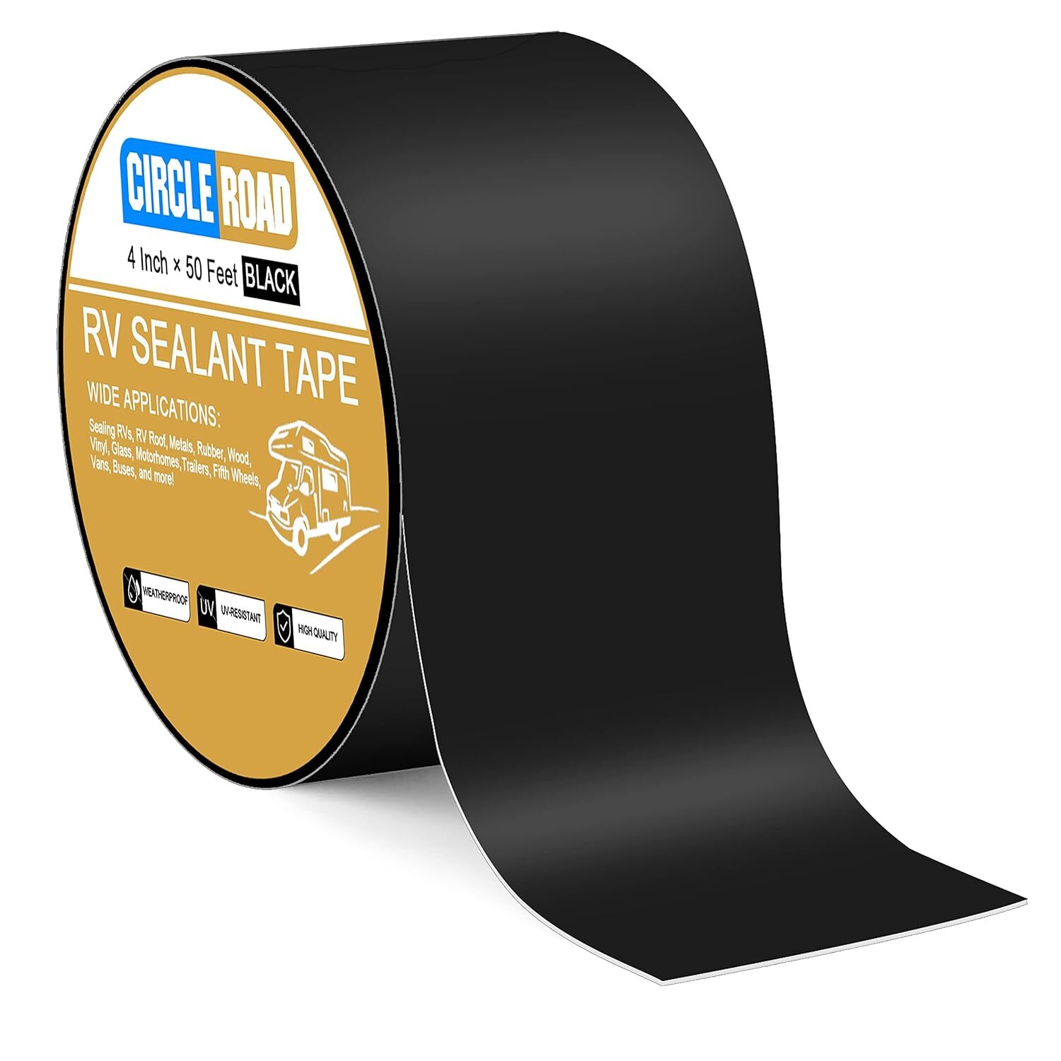 Butyl Sealant Waterproof Tape, RV Roof Tape Black, 4 Inch X 50 Feet RV Repair Se