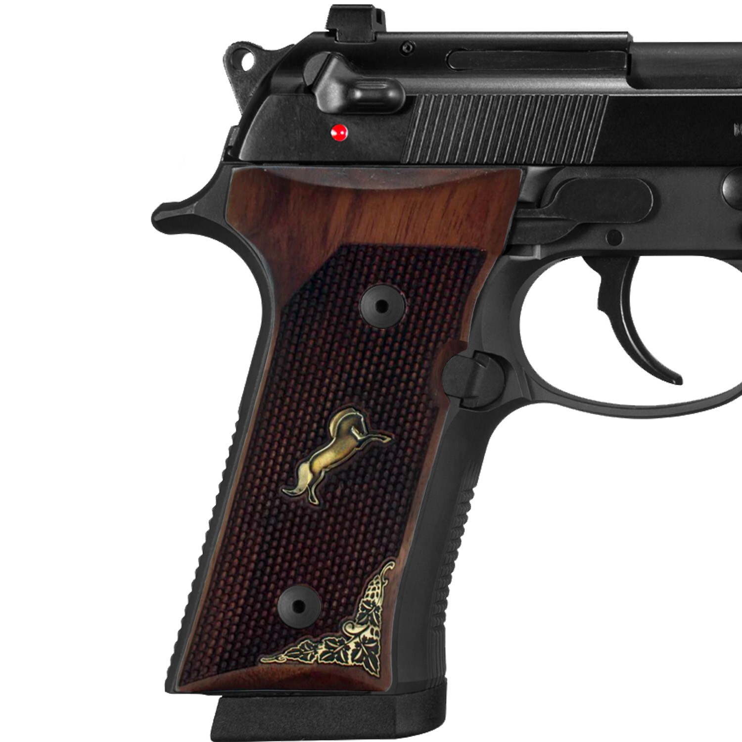 Beretta 92X Full Size Grips Turkish Walnut Wood Grip New SET Handmade Metal Logo