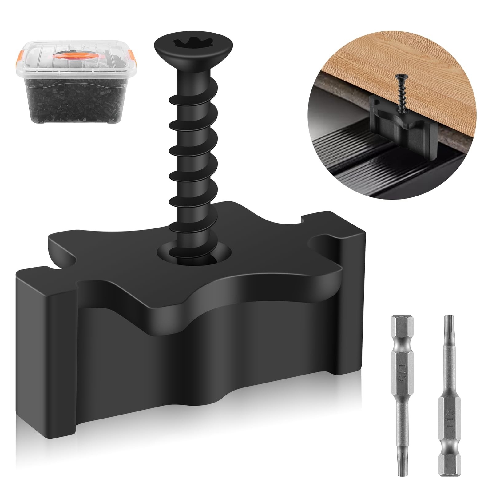 1000 Pack Hidden Deck Fasteners for Composite Decking Board, Composite Deckin...