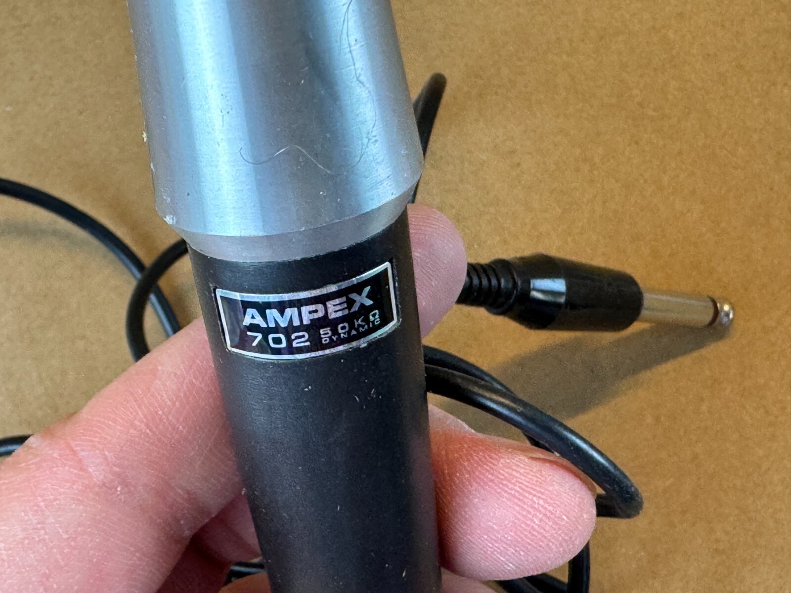 Vintage Ampex 702 Microphone 50k Dynamic great condition guaranteed to work