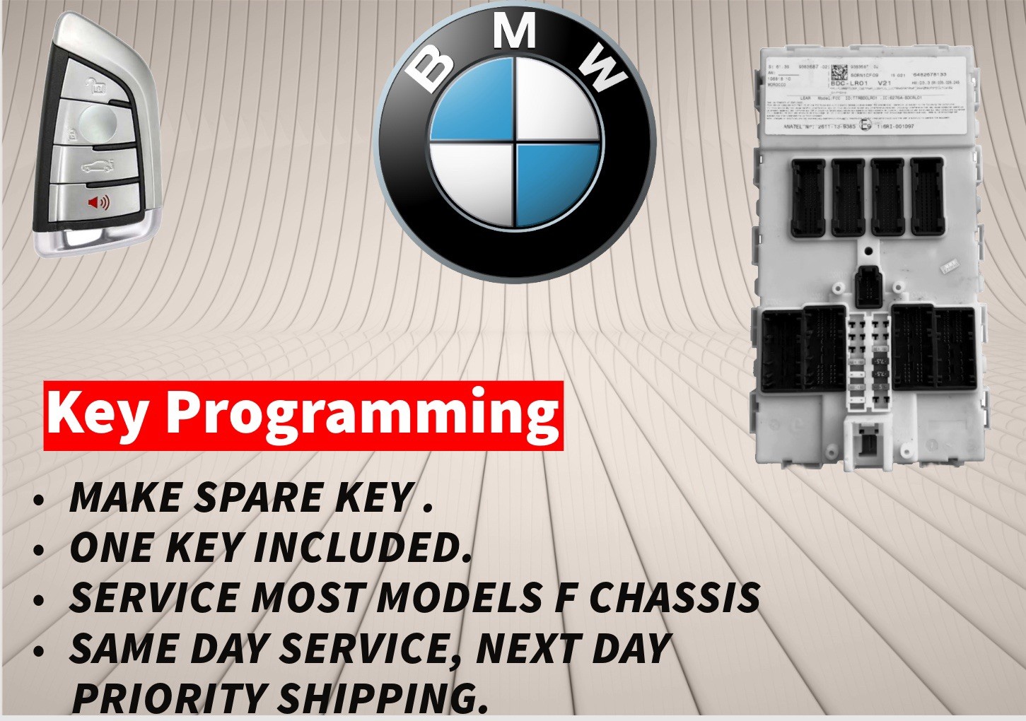 BMW/MINI COOPER FEM/BDC KEY PROGRAMMING MAIL IN SERVICE F15 F20 F30 F80
