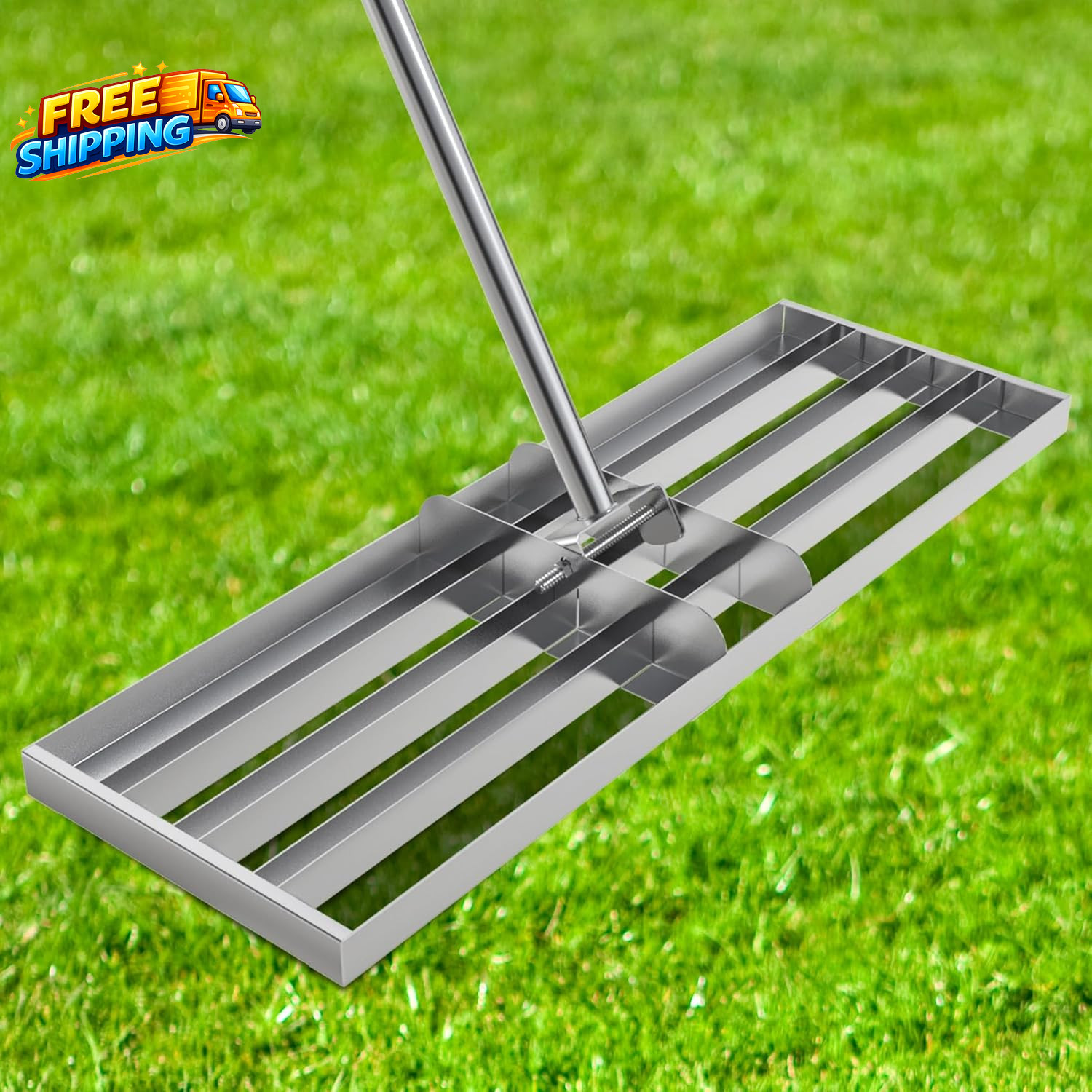 48 Lawn Leveling Rake Lawn Leveler Tool with 52-78 Adjustable Telescopic Handle