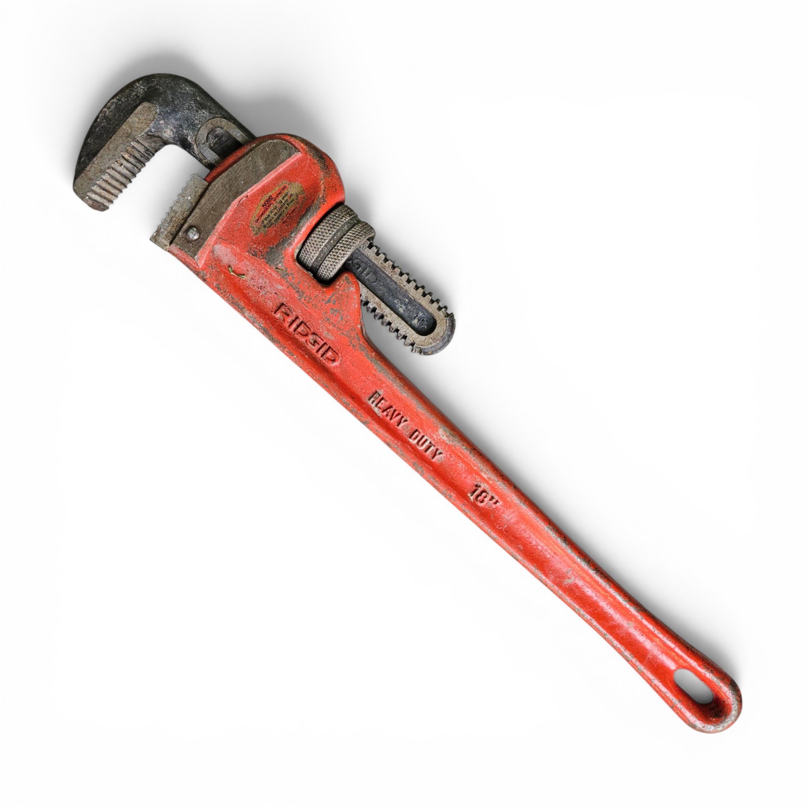 Rigid Heavy Duty Pipe Wrench 18" USA Made Tool Orange Plumbing Construction