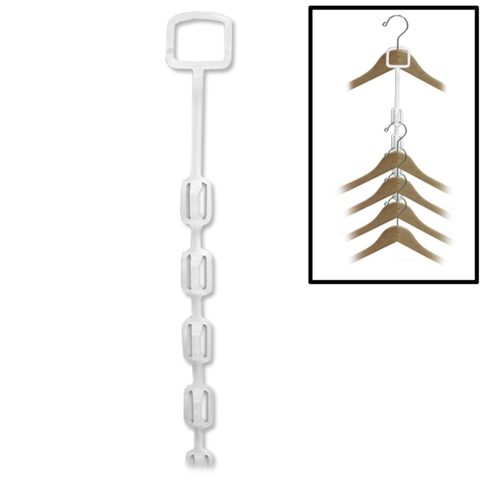 10 Pc 16" Clear Plastic Clothes Stacking Hanger Connector Space Saving 9 Slots