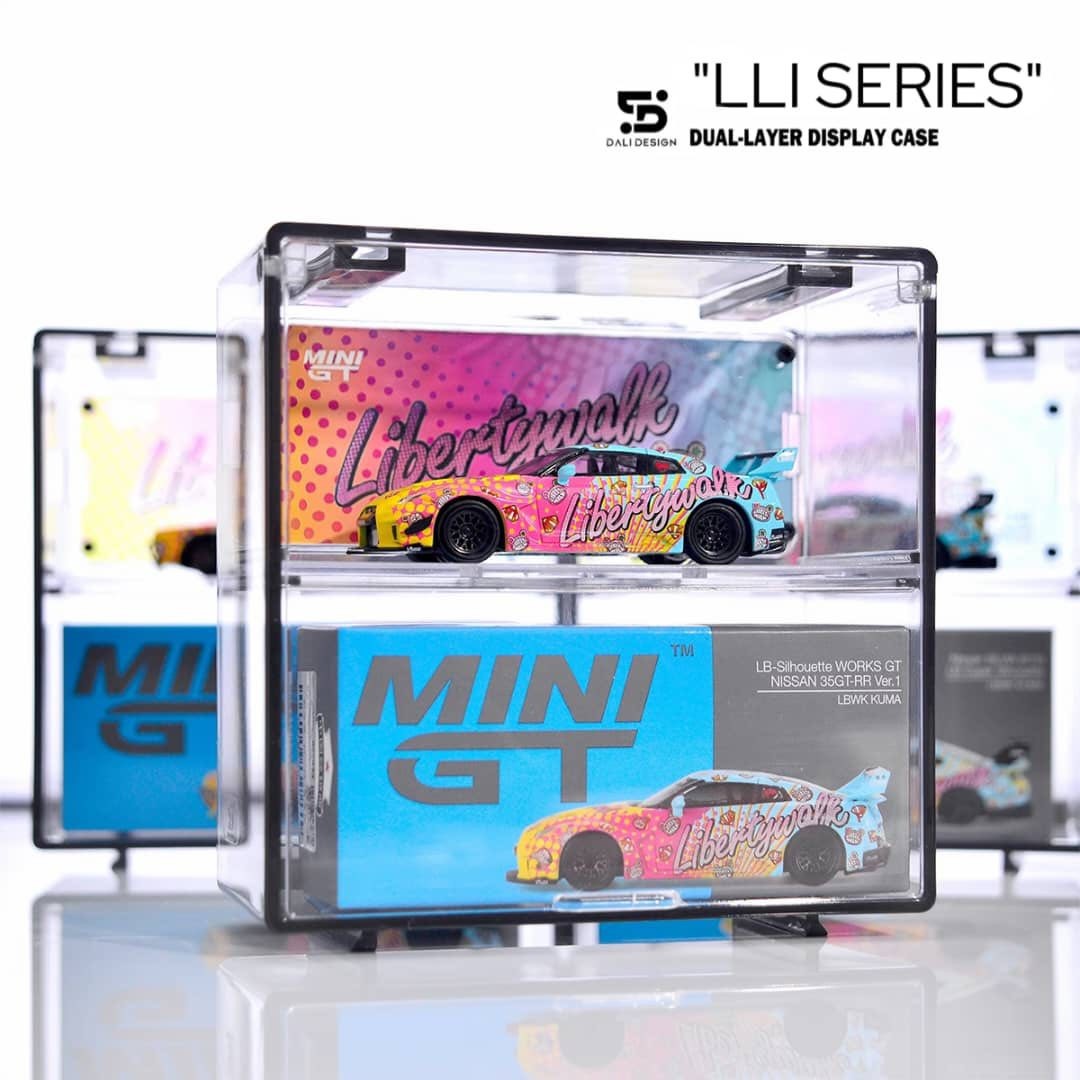 Display Case Dual Slot Series for 1/64 Diecast Car Kaido House Mini GT Poprace