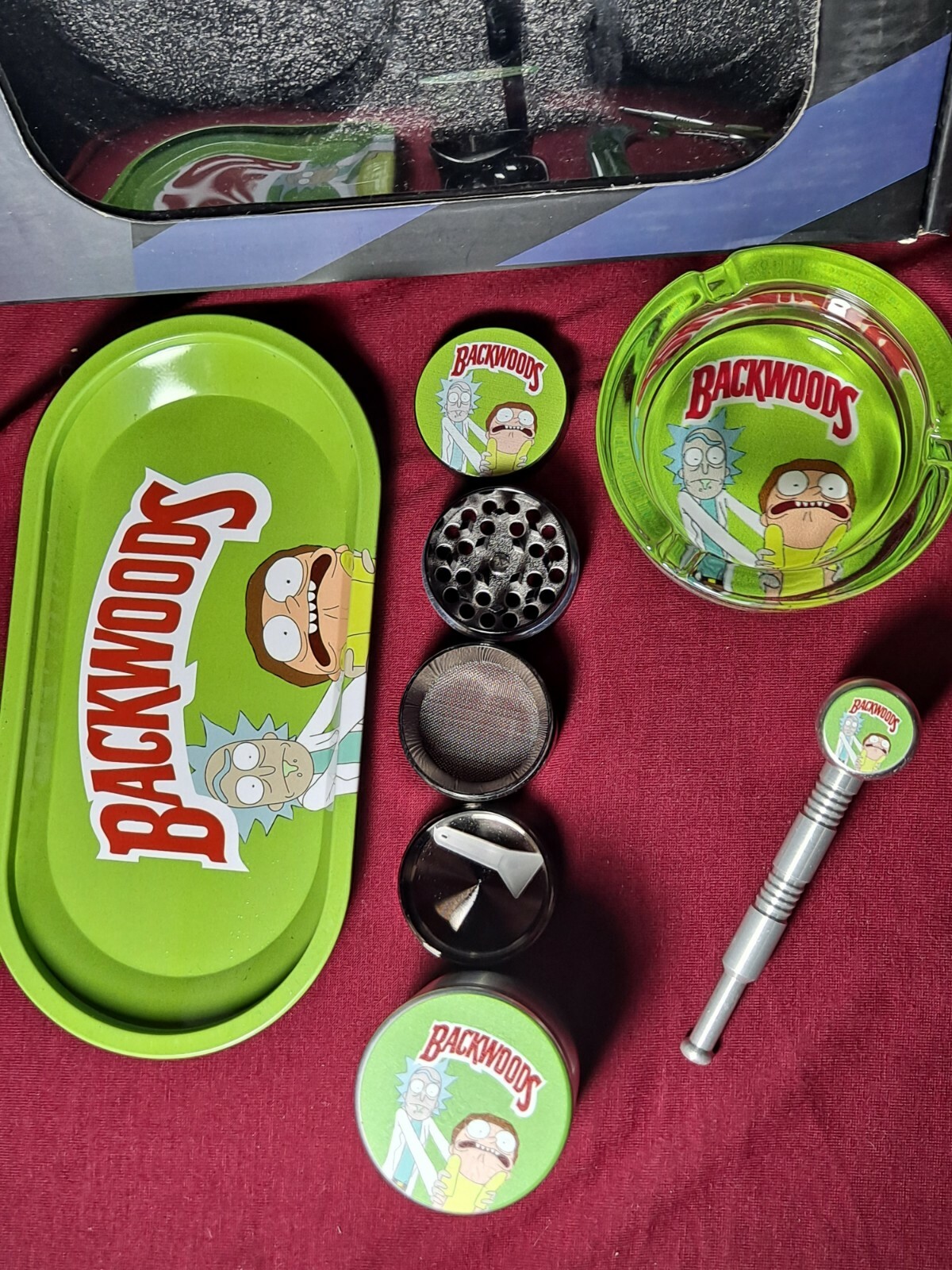 5 Pcs Smoker's Gift Set With Tray And Grinder
