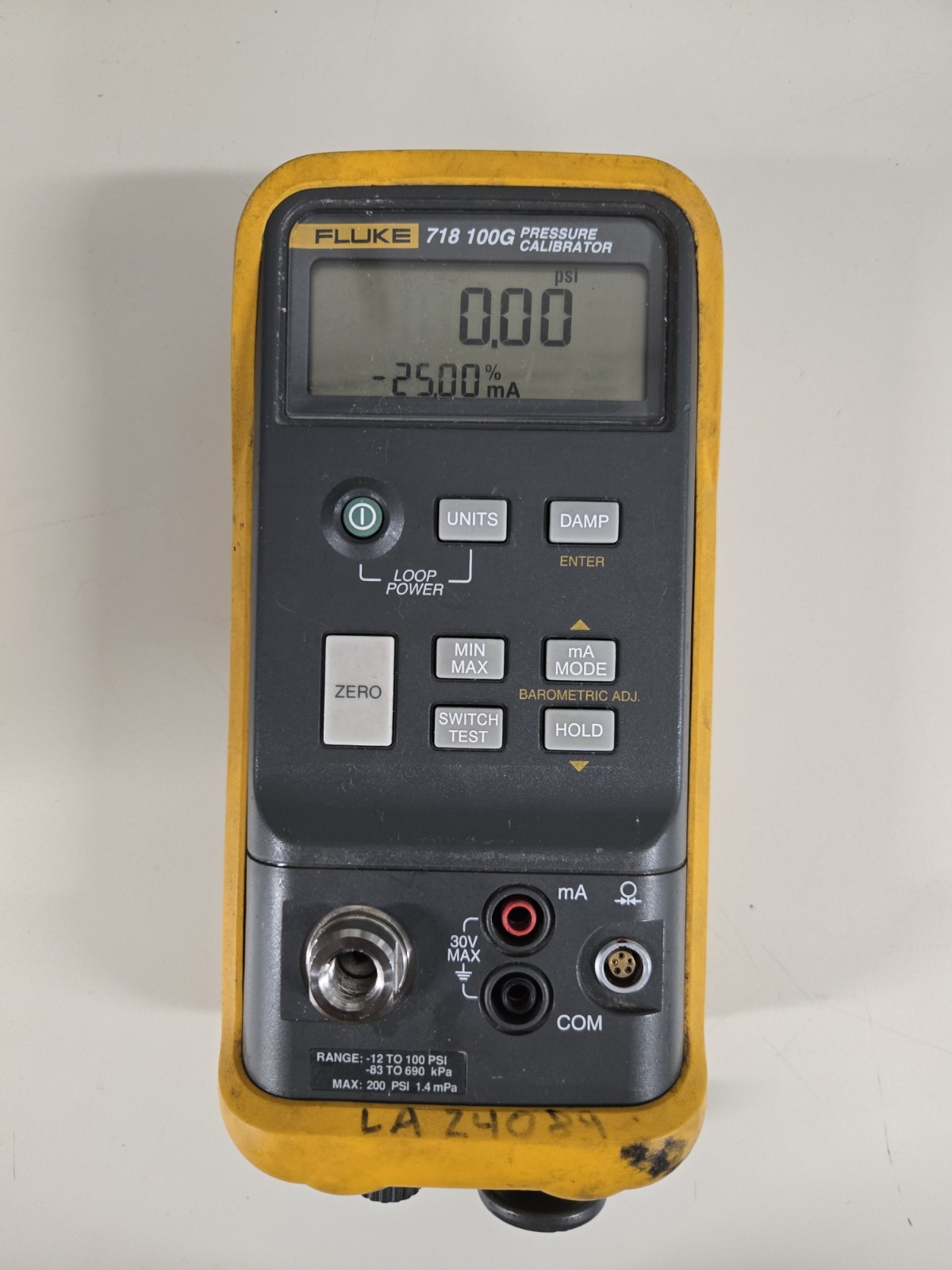 Fluke 718 100G Pressure Calibrator | Pressure Tester - PARTS ONLY
