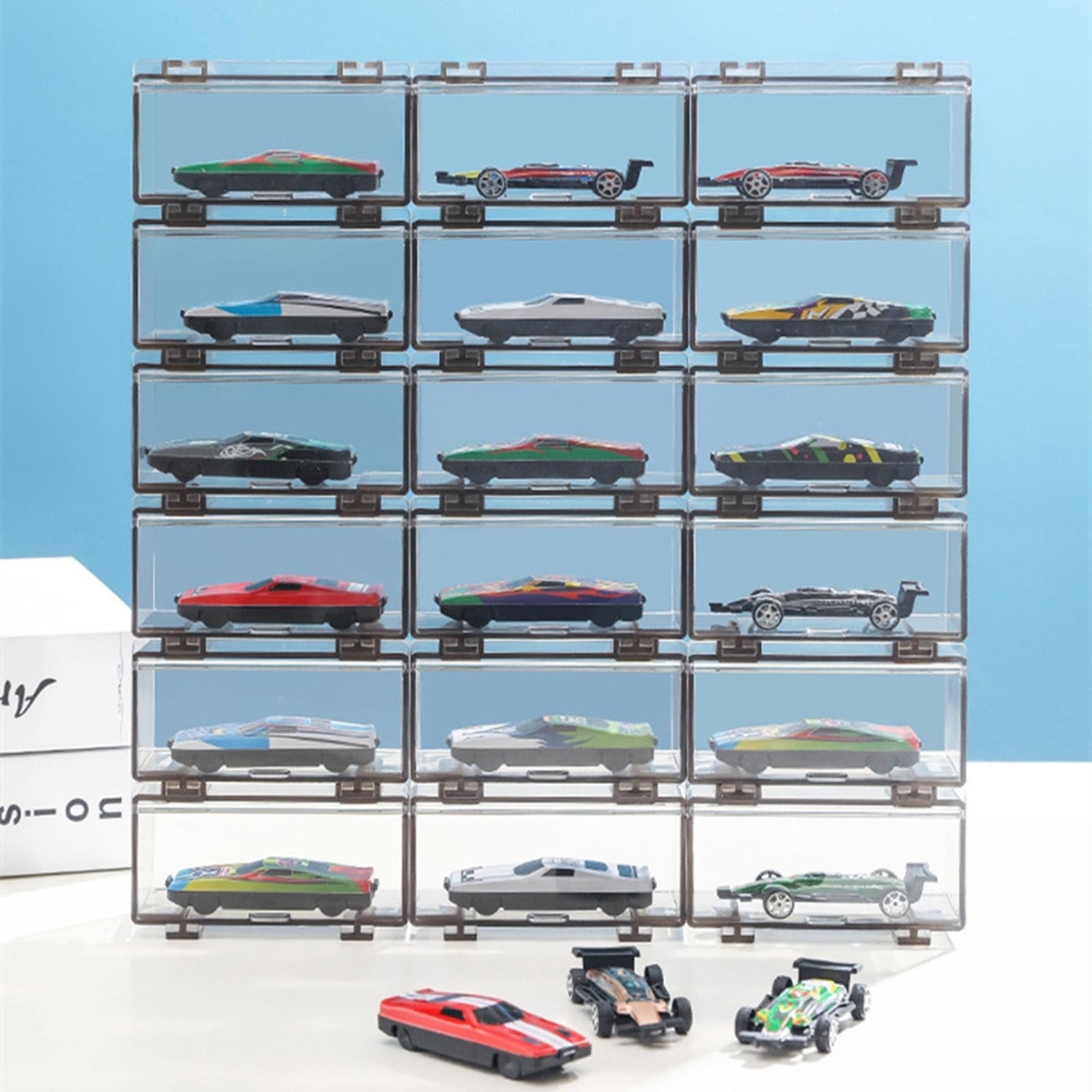 1:64 Car Model Toy Storage Box Display Rack Dustproof Mini Car Display Cabinet b