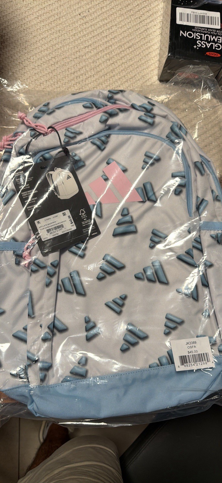 Adidas  Unisex Affiliate OSFA School/Sports/Travel Backpack Adidas Blue Pink New