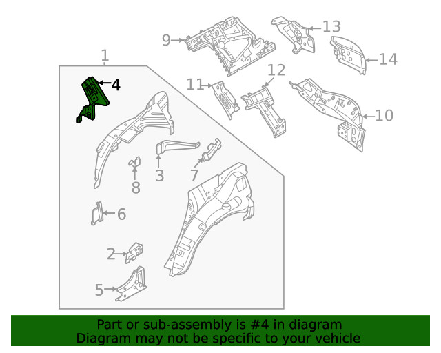 Genuine Nissan Quarter Panel Bracket G6775-7BAMA