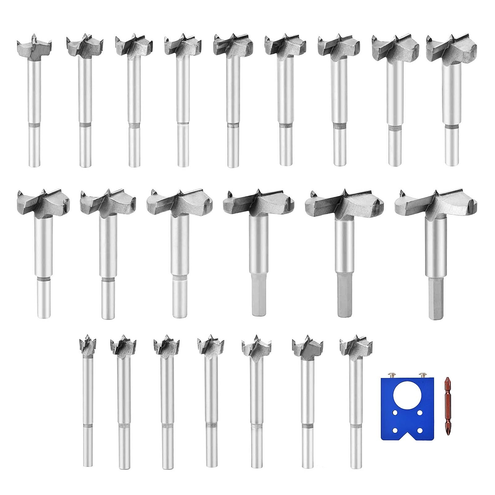 22 Pcs Forstner Drill Bit Set 10-54mm (2/5" to 2-1/8") Wood Hole Saw,Wood Cut...