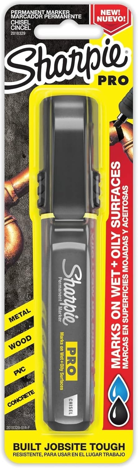 SHARPIE Pro Permanent Marker, Medium, Chisel Tip, Black Marker (2018329)