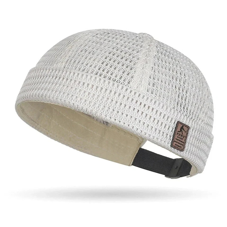 Men Breathable Quick Dry Mesh Skullcap Hat Summer Brimless Adjustable Sun Cap❥