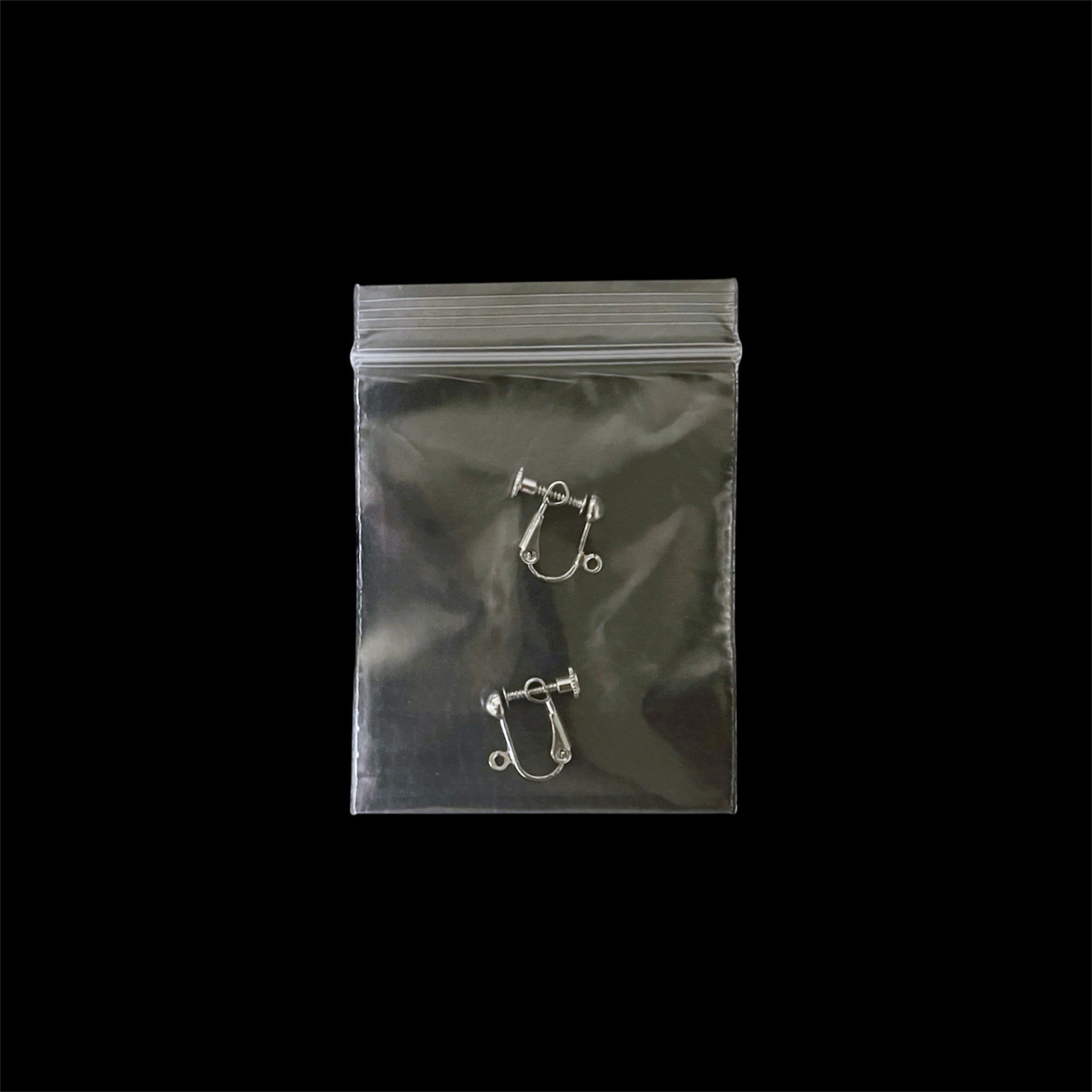 Rhodium-Plated Brass Non-Pierced Screw-Back Earring With Loop DIY Jewelry